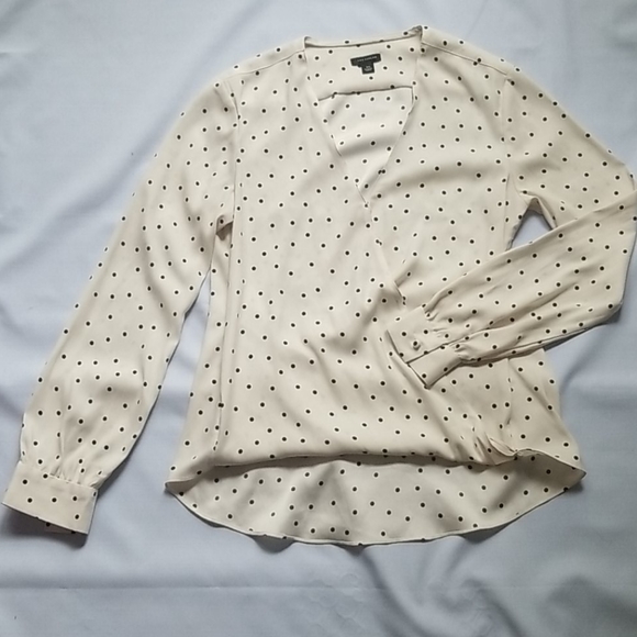 Ann Taylor polka dot cross over top - Picture 1 of 3